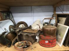 A quantity of to include a copper kettle etc.