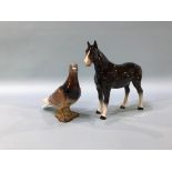 A Beswick pigeon and a Cooper Craft horse etc.