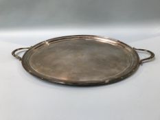 A large two handled silver tray, John Hunt and Robert Roskell, (late Storr and Mortimer), 1872, 4kg