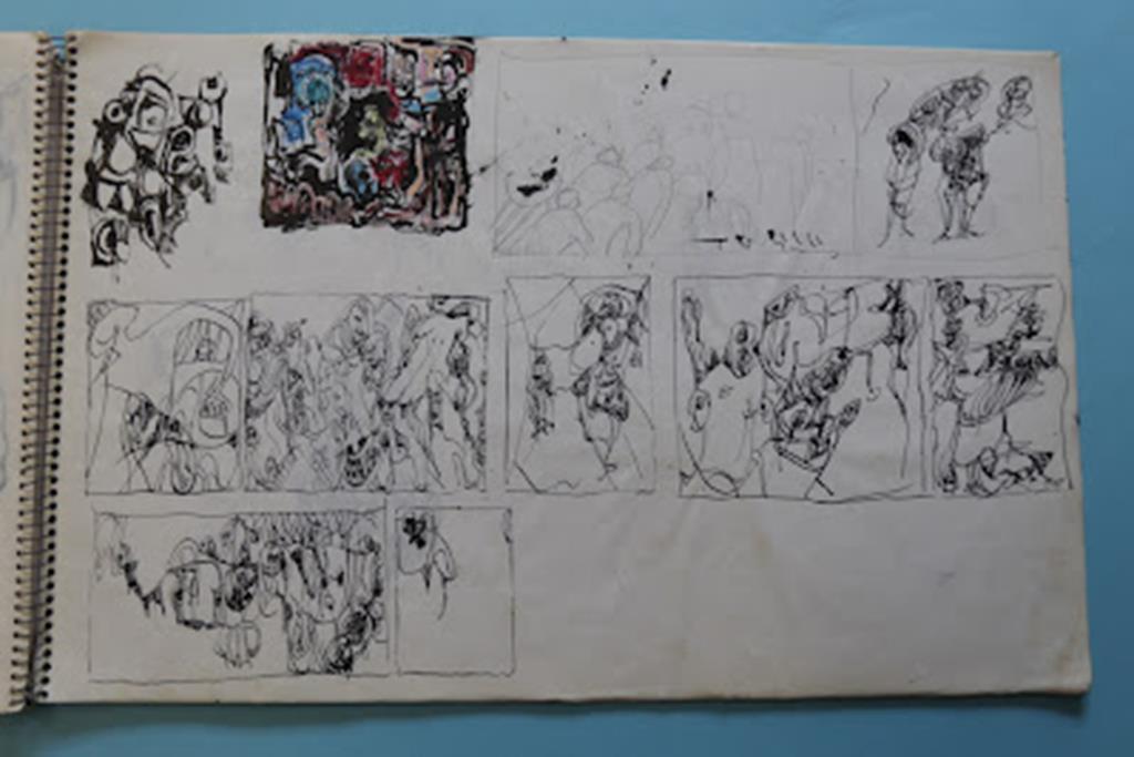 Tom McGuinness (1926-2006). Mixed media; pen and ink, watercolour, felt tip. Signed. A Sketchbook - Image 61 of 63