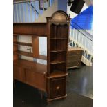 A narrow reproduction mahogany corner cabinet