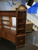 A narrow reproduction mahogany corner cabinet