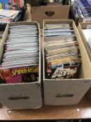 Two boxes of comics, to include Spiderman etc.
