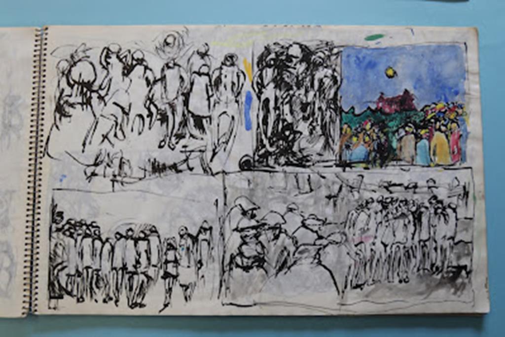 Tom McGuinness (1926-2006). Mixed media; pen and ink, watercolour, felt tip. Signed. A Sketchbook - Image 22 of 63