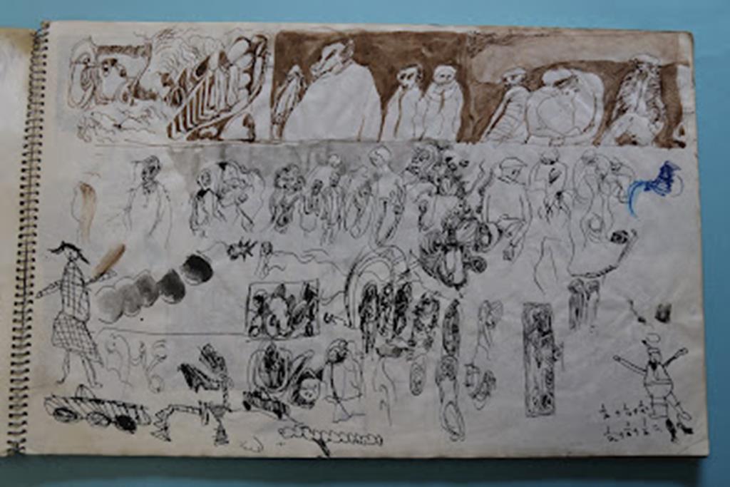 Tom McGuinness (1926-2006). Mixed media; pen and ink, watercolour, felt tip. Signed. A Sketchbook - Image 11 of 63