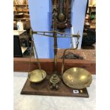 A set of brass scales