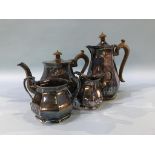 A silver plated tea set