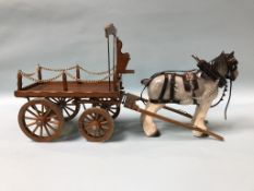A Beswick style horse and cart