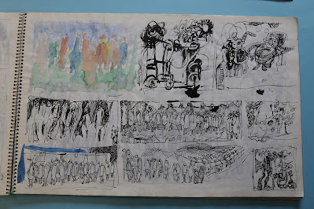 Tom McGuinness (1926-2006). Mixed media; pen and ink, watercolour, felt tip. Signed. A Sketchbook - Image 25 of 63
