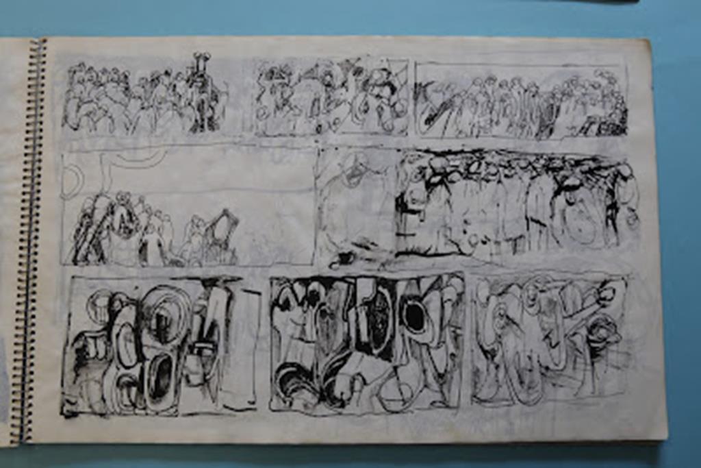 Tom McGuinness (1926-2006). Mixed media; pen and ink, watercolour, felt tip. Signed. A Sketchbook - Image 26 of 63