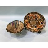 A Charlotte Rhead plate and a Crown Devon bowl