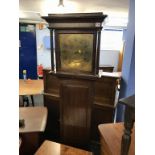 An oak thirty hour long case clock, brass dial signed 'Gill Kidd Malton'