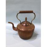 A copper kettle, embossed 'The Jolly Angler'