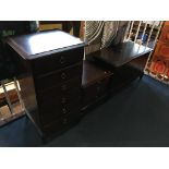 A Stag chest of drawers, blanket box and bedside chest