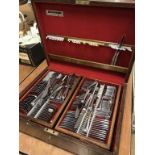 A 'Meridional' canteen of cutlery in a mahogany case