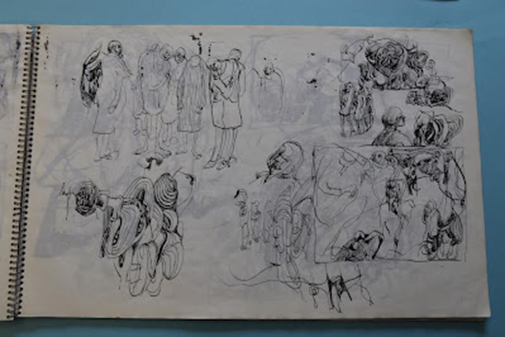 Tom McGuinness (1926-2006). Mixed media; pen and ink, watercolour, felt tip. Signed. A Sketchbook - Image 45 of 63