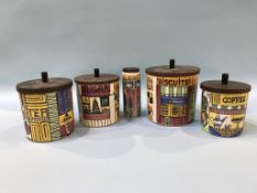 A collection of five Jia Gantofta storage jars