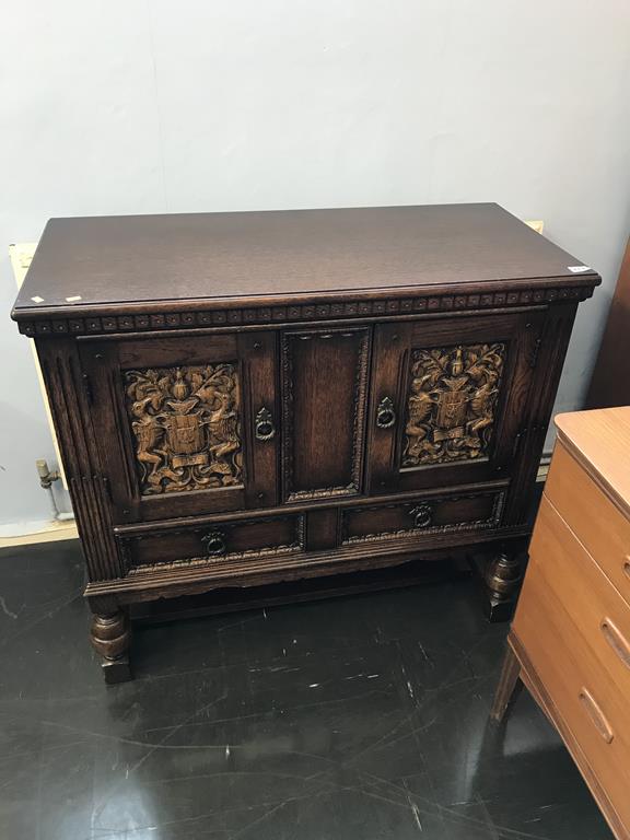 An oak cabinet