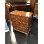 A reproduction Burr walnut chest of drawers, 62cm width
