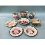 A selection of 19th century Sunderland lustre pottery