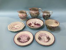 A selection of 19th century Sunderland lustre pottery