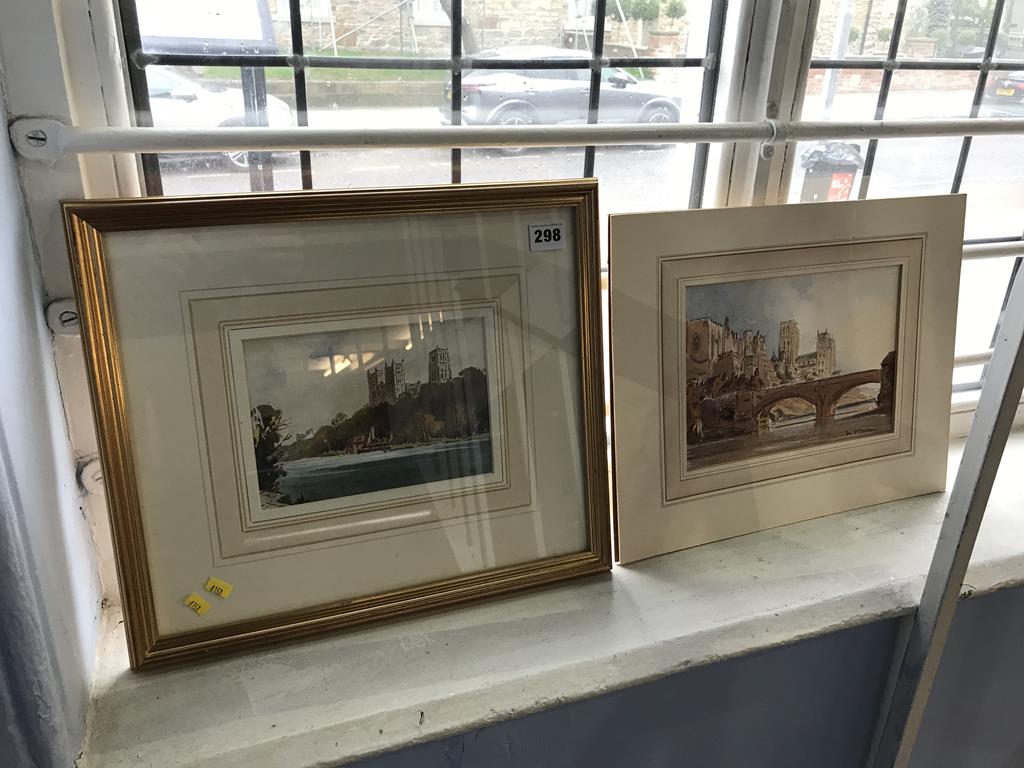 A pair of watercolours by Tommy Wilkinson, Durham Cathedral