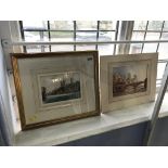 A pair of watercolours by Tommy Wilkinson, Durham Cathedral