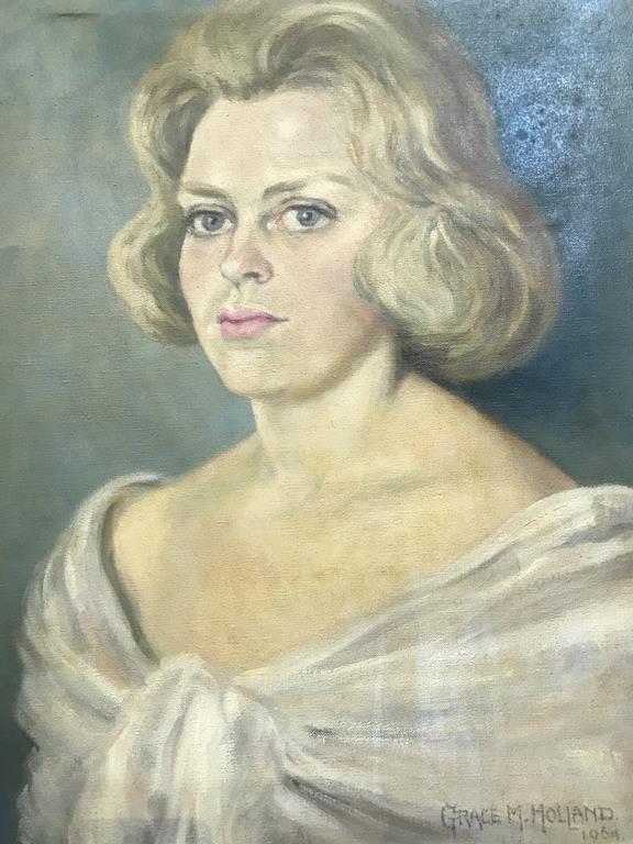 Grace M. Holland, oil on canvas, dated 1964, 'Portrait', 50 x 40cm