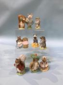 Eight Beswick Beatrix Potter figures and one Doulton figure