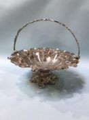 A Continental silver plated basket