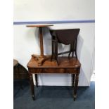 A mahogany tea table and an occasional table etc.