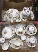 A quantity of Royal Worcester 'Evesham' china, in two trays