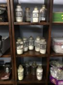 Thirteen Chemist's bottles