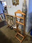 A tapestry frame, valet stand etc.