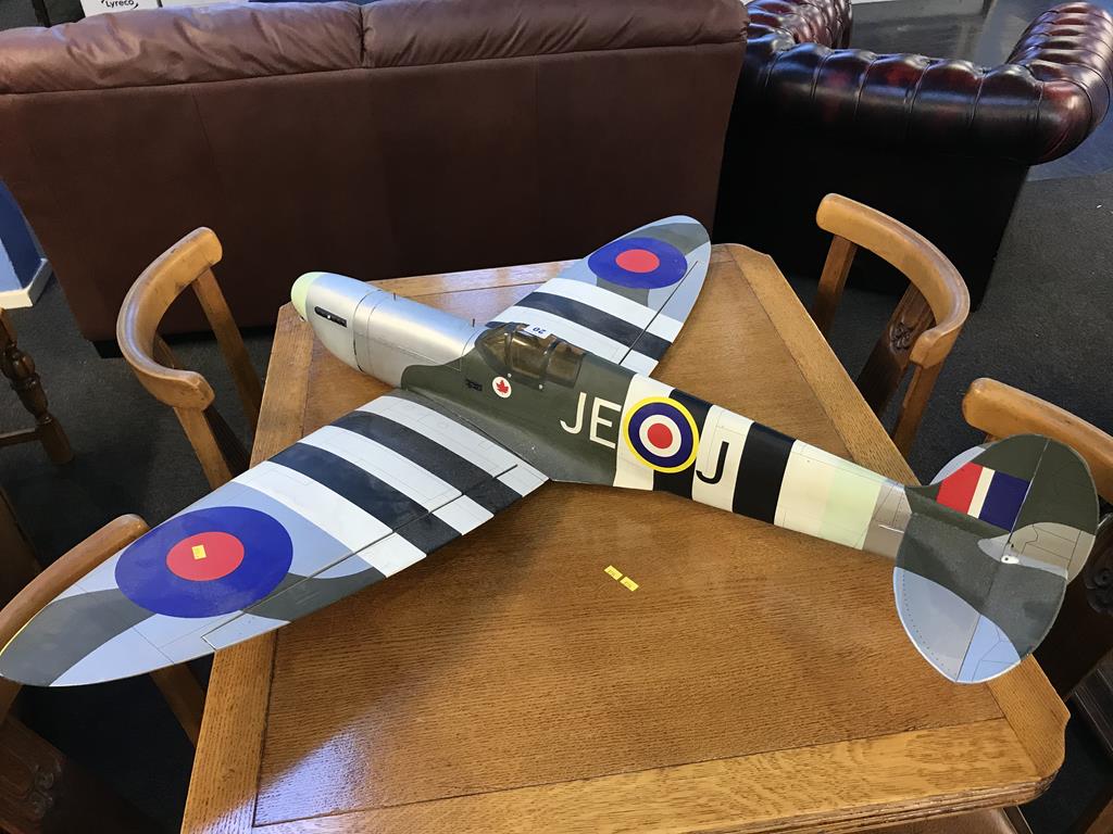 A remote controlled 'Spitfire' aeroplane