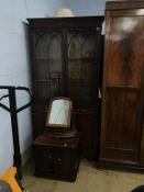 A reproduction mahogany bookcase etc.