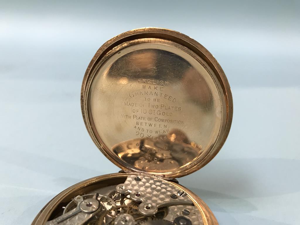 A gold plated pocket watch - Image 3 of 4