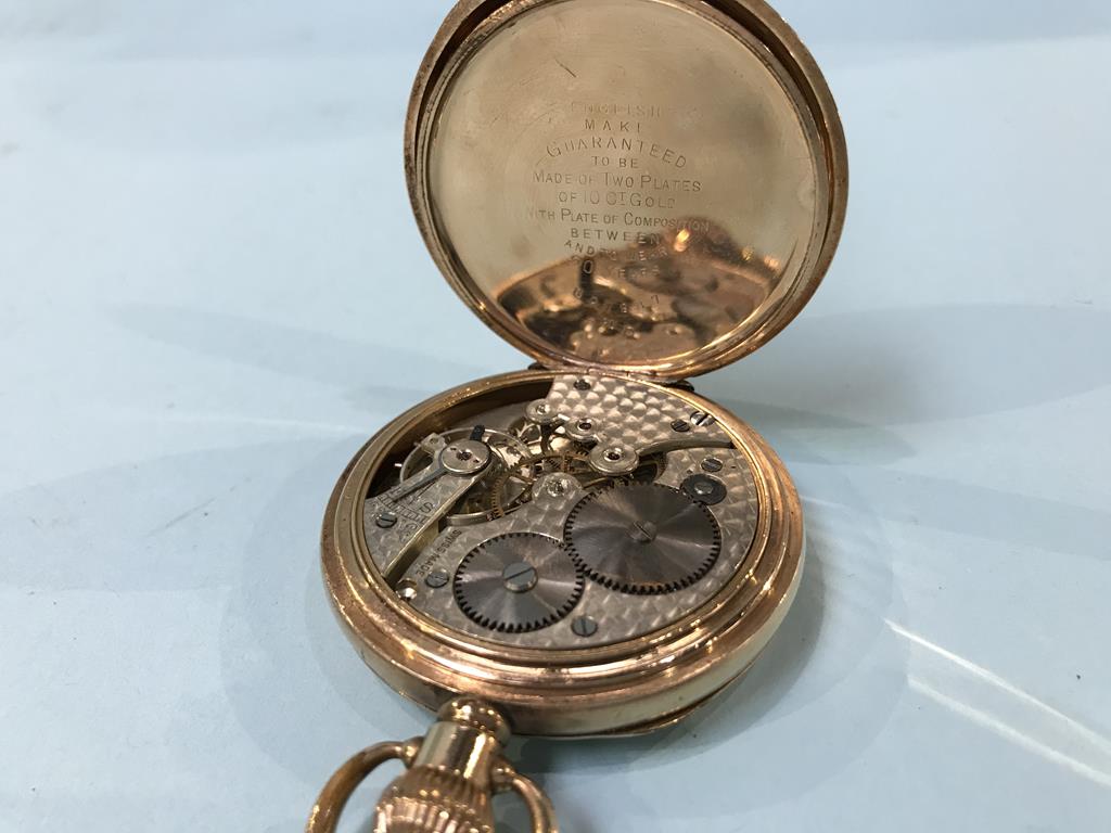 A gold plated pocket watch - Image 4 of 4