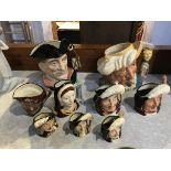 Nine various Royal Doulton character jugs