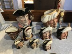 Nine various Royal Doulton character jugs