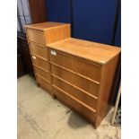 Two teak chest of drawers