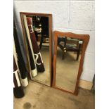 Two teak framed mirrors