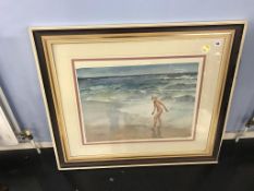 Signed print, Sir William Russell Flint, 'Waves', 49 x 63cm