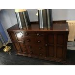 An oak sideboard