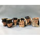 Six large various Royal Doulton character jugs