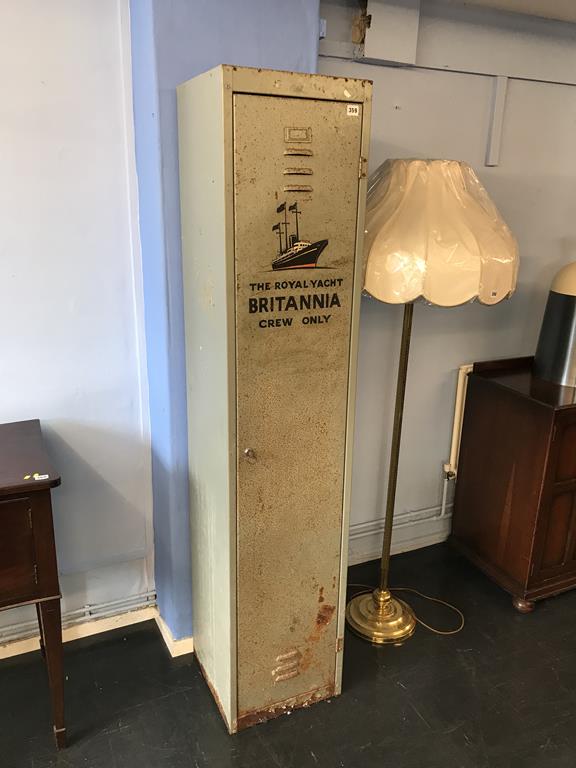 A metal work cabinet 'The Royal Yacht Britannia Crew Only'