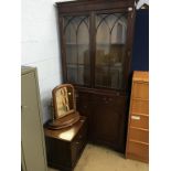 A reproduction mahogany bookcase etc.