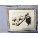 Ga Gia?, pair, watercolours, signed, 'Nudes', 34 x 32cm