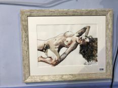 Ga Gia?, pair, watercolours, signed, 'Nudes', 34 x 32cm