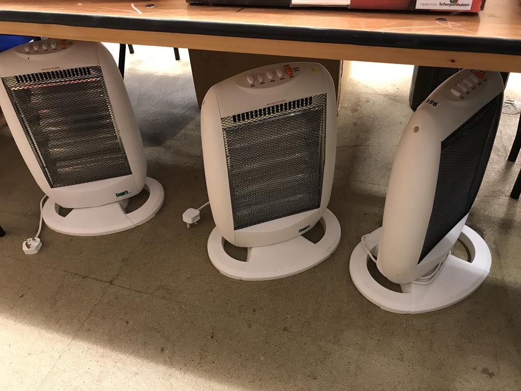 Three electric heaters